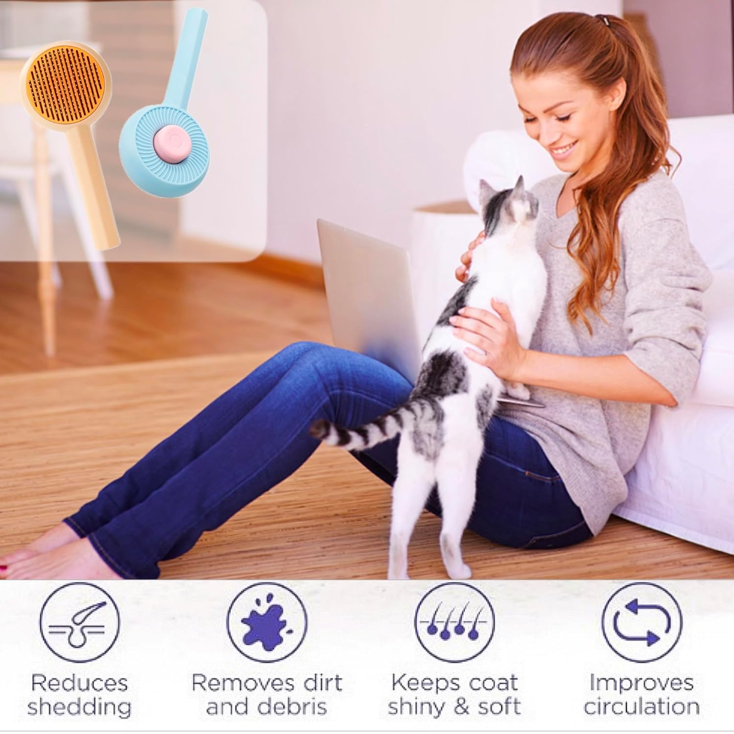 Cat Grooming Brushes Pet Hair Cleaner Brush For Cats,Dogs